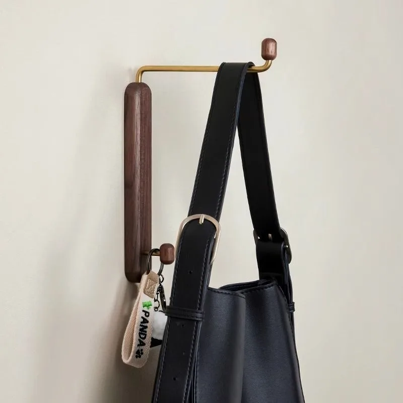 Rotatable Wall Coat Racks Multifunctional Organizers Hanger Vintage Coat Hook Solid Wood Clothes Storage Entrance Hall Furniture
