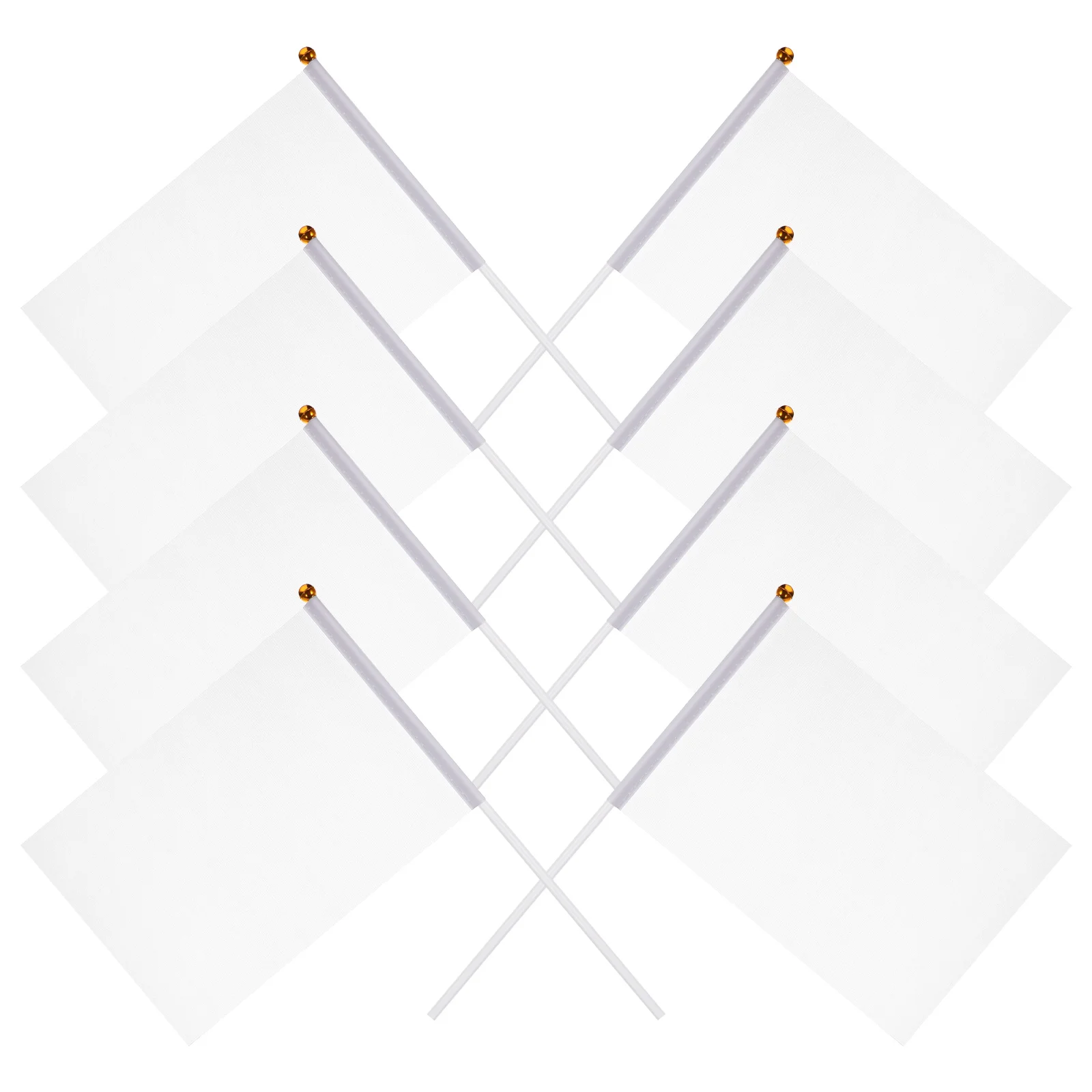 24pcs White Flags Hand Held Flags Hand Waving Referee Flags Yard Lawn Marking Flags (White) Mini Flag