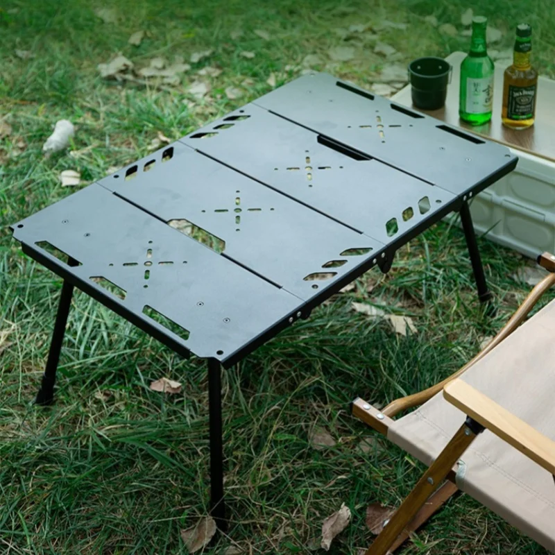 Outdoor Folding Table Four Fold Tactical Table Folding Aluminum Alloy Portable Camping Lightweight Table