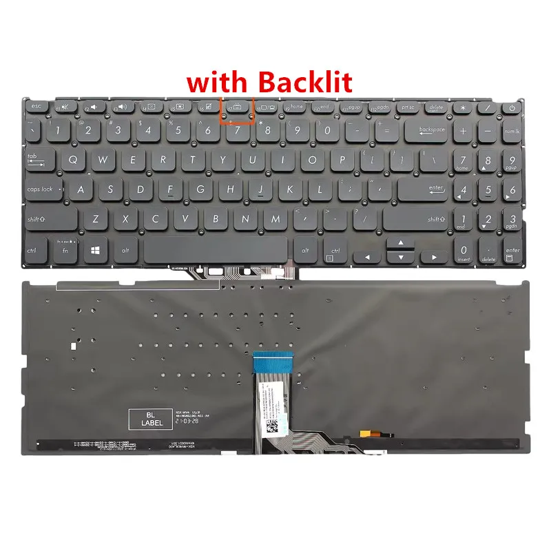 

For ASUS X512JP/FJC/FLC/DK/DA/UB/UF V5000JP/F/FL/DK F512FJ Laptop Replacement Backlit US Keyboard