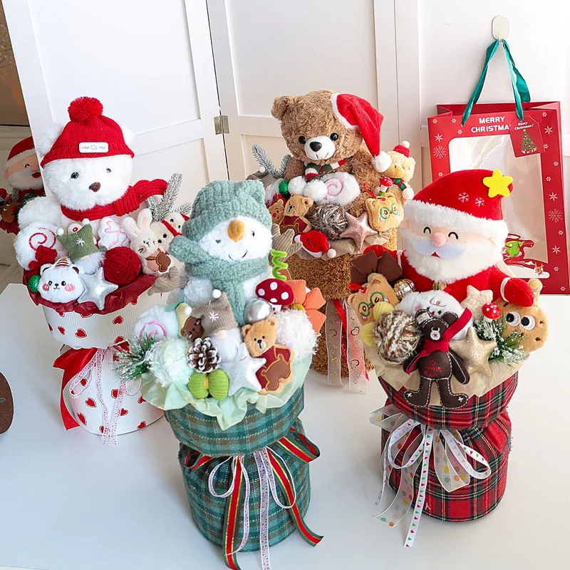 

Новая милая рождественская серия в наличии, очень большой плюшевый кукольный букет, высокий уровень внешнего вида, рождественский подарок, игрушка для девочек и детей