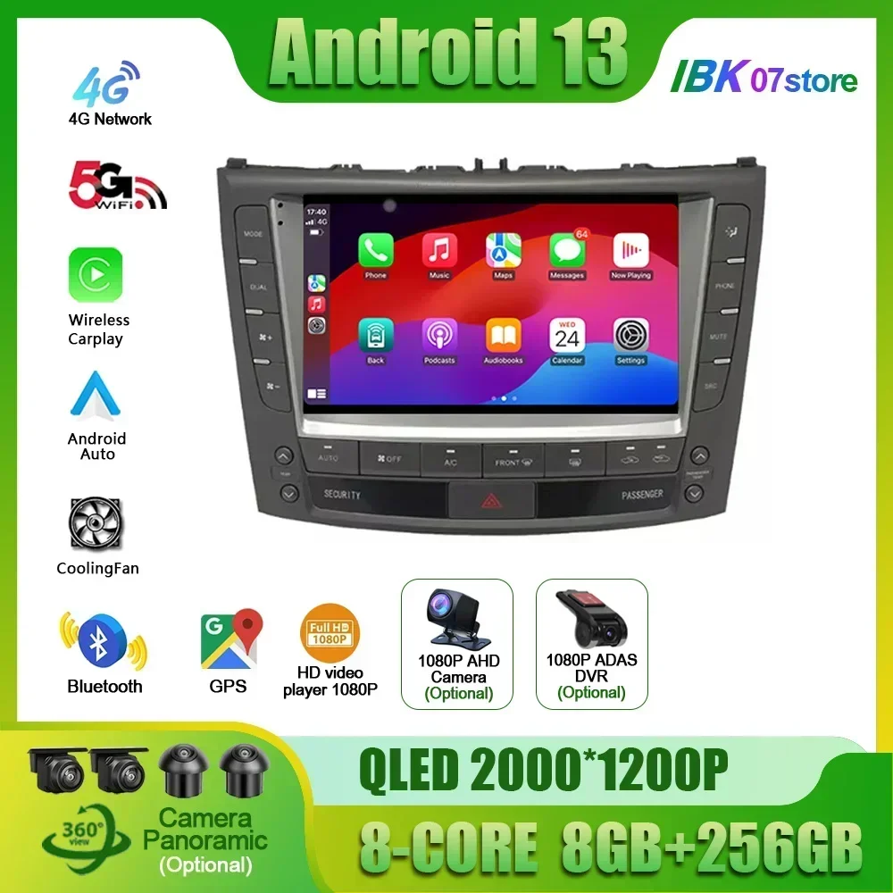 Android 13 For Lexus IS250 XE20 2005- 2013 Car Radio 2Din Stereo Receiver Autoradio Multimedia Player 4G WIFI GPS Navi Head Unit