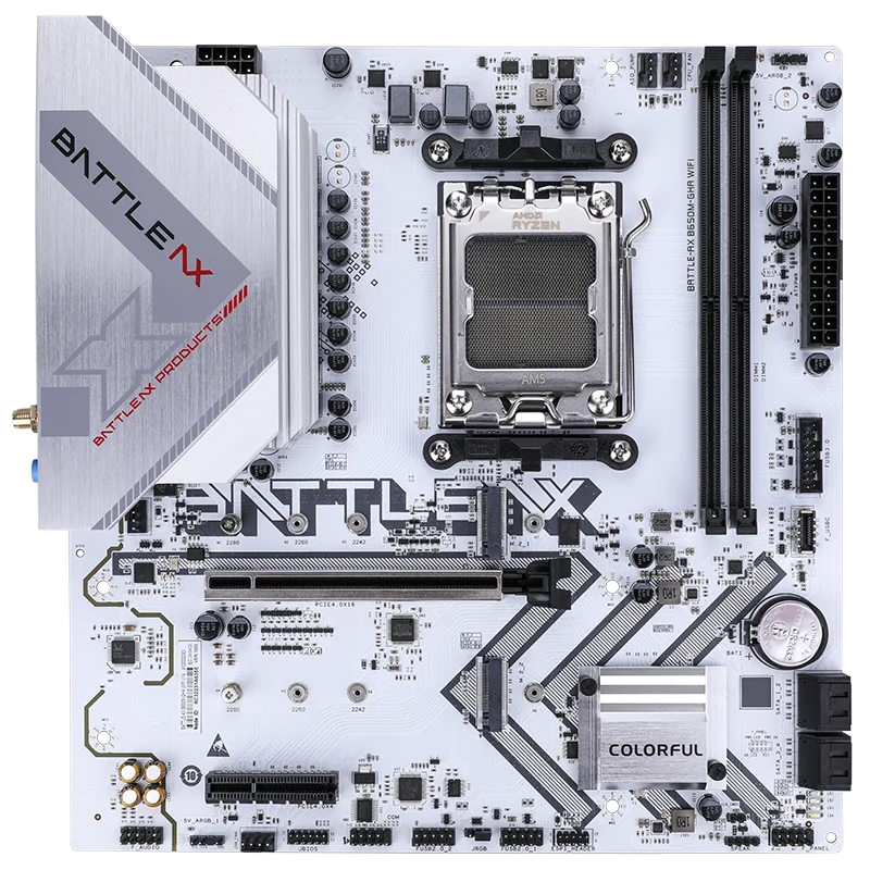 ل AMD Ryzen 7 7700 CPU COLORFUL BATTLE-AX B650M-GHA WIFI V14 AM5 اللوحة 2xDDR5 4xSATA 2xM.2 لوحة مزدوجة القناة B650M