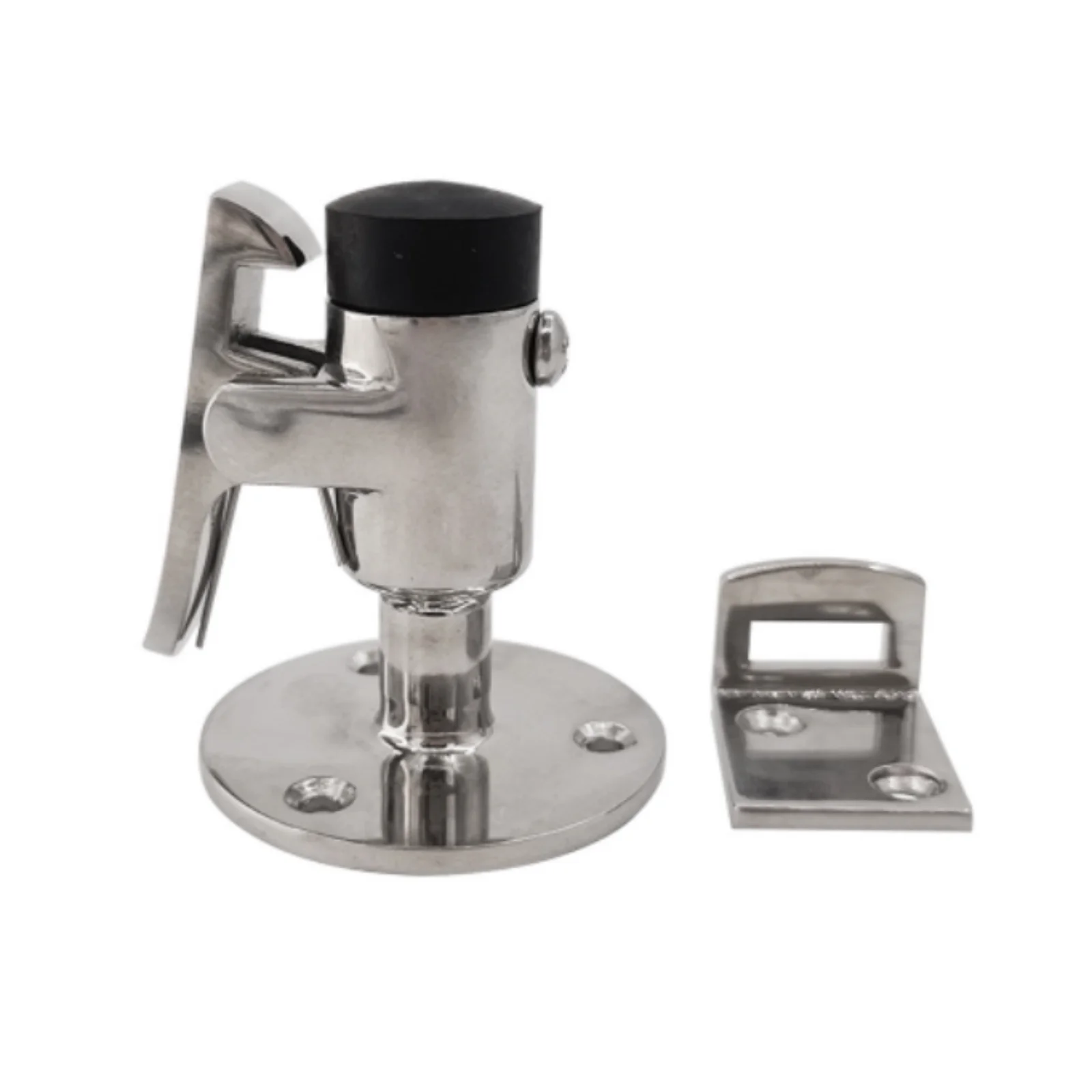 ISURE MARINE 316 Stainless Steel Boat Door Stop Stopper Boat Cushioned Door Holder Catch Doorstop Spring Latch Marine Hardware