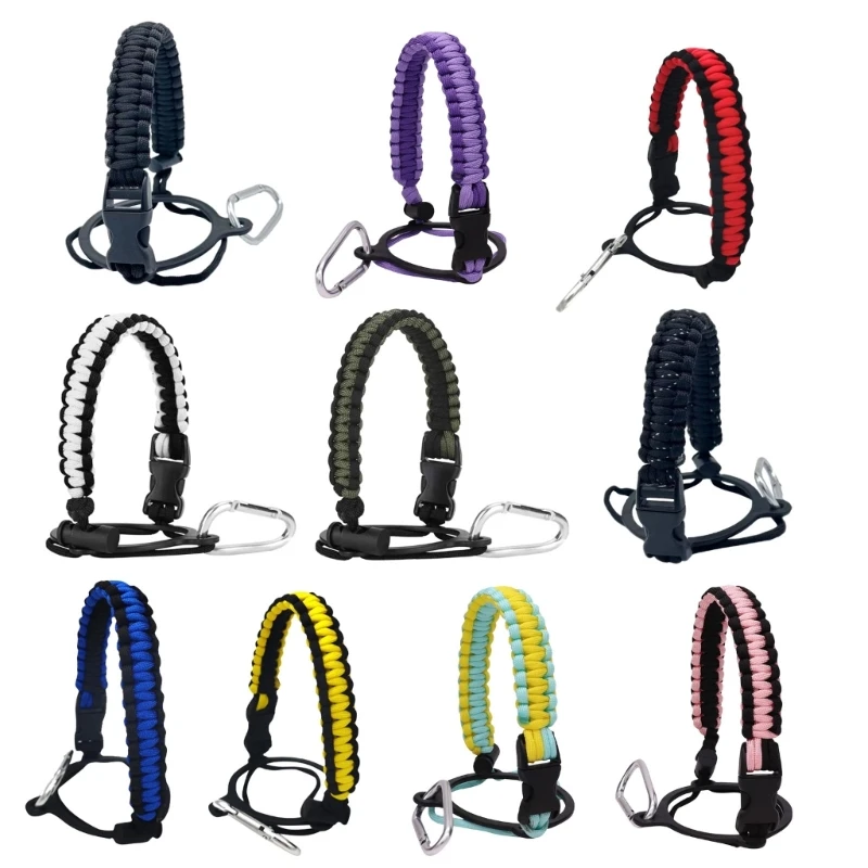 Water Bottle Carriers with Rings Carabiner for Water Bottle Water Bottle Holder, Paracord Handle Carrying Lanyard Strap R66E