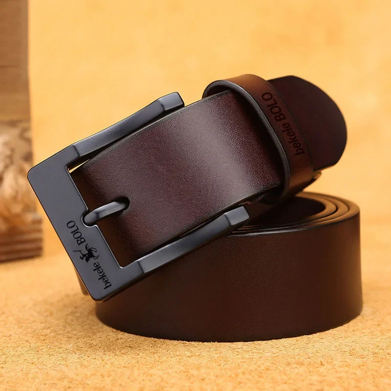 2024 Famous Luxury Brand Designer Jeans Belts for Men Real Genuine Leather Men\'s Fashion Metal Alloy Pin Buckle Business Belt