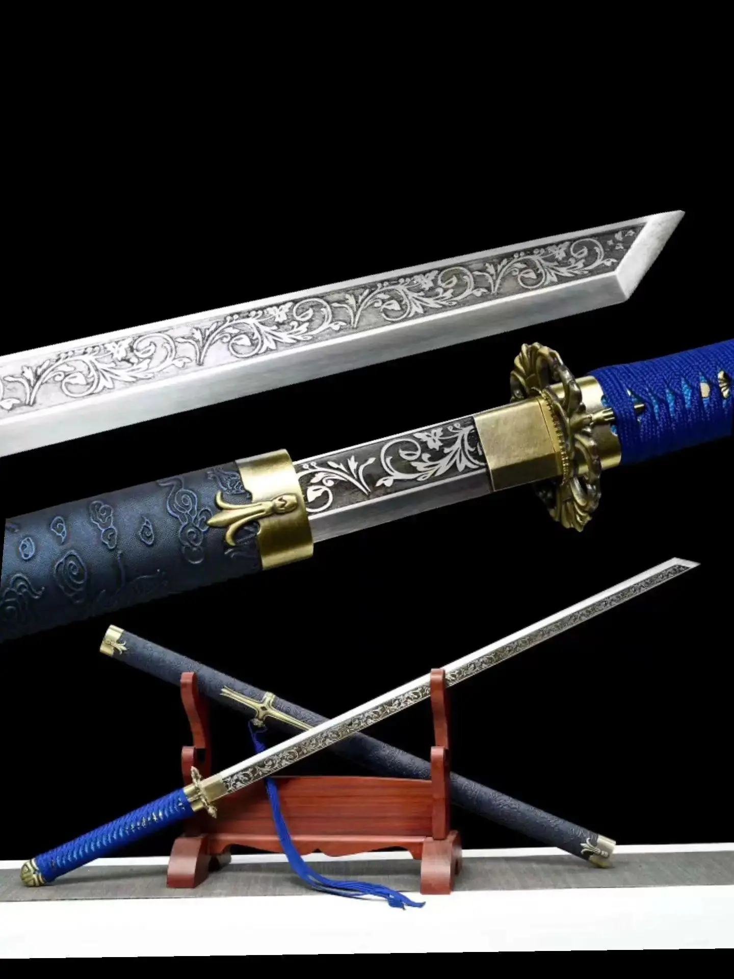 Demon Phoenix Battle Sword, Handmade Multi Refined Extreme Manganese Steel Blade, Real Chinese Kungfu Weapon, Unsharpened