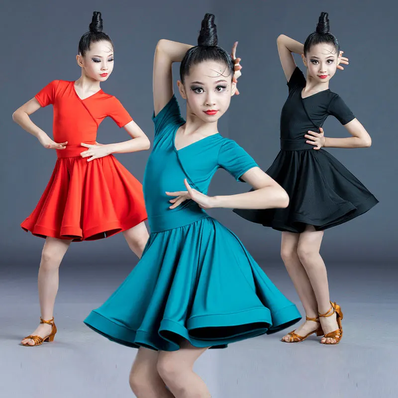 Professionelles lateinamerikanisches Tanzkleid für Mädchen, Kinder, Ballsaal, Salsa, Tanzkleidung, Wettbewerbe für Kinder, lateinamerikanische Bühnenkleidung