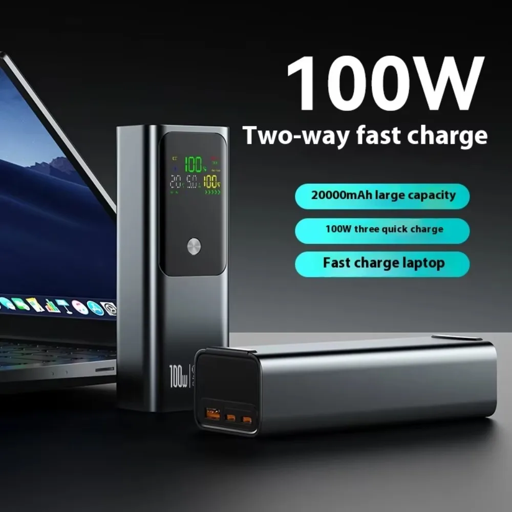 2025 PD 100W Power Bank 20000mAh External Battery Capacity Fast Charging Portable Charger Powerbank For Laptop iPhone Samsung