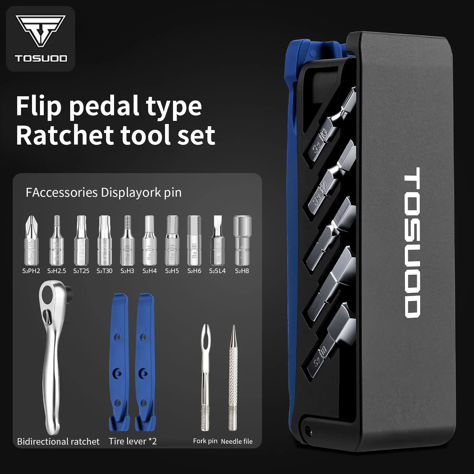 TOSUOD Juego de Herramientas para Reparación de Bicicletas 38 en 1, Kit de Herramientas Multifunción para Ciclismo, Equipo Portátil para Ciclismo al Aire Libre, Juego de Herramientas con Trinquete