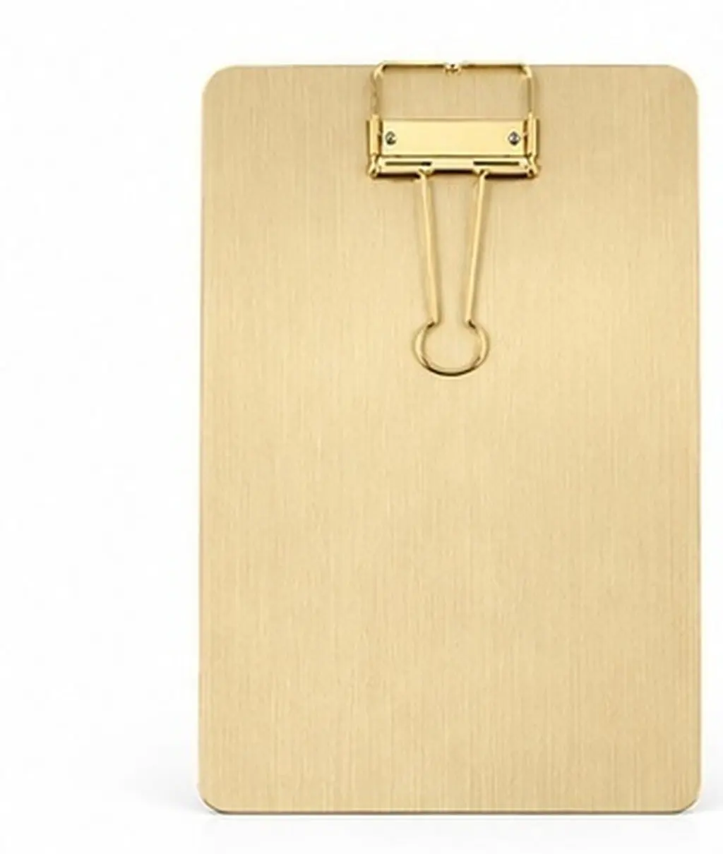 1Pcs A5 Size Stainless Steel Clipboard Metal Clip Easy Handling Lightweight Paper Holder for Office School Business Document