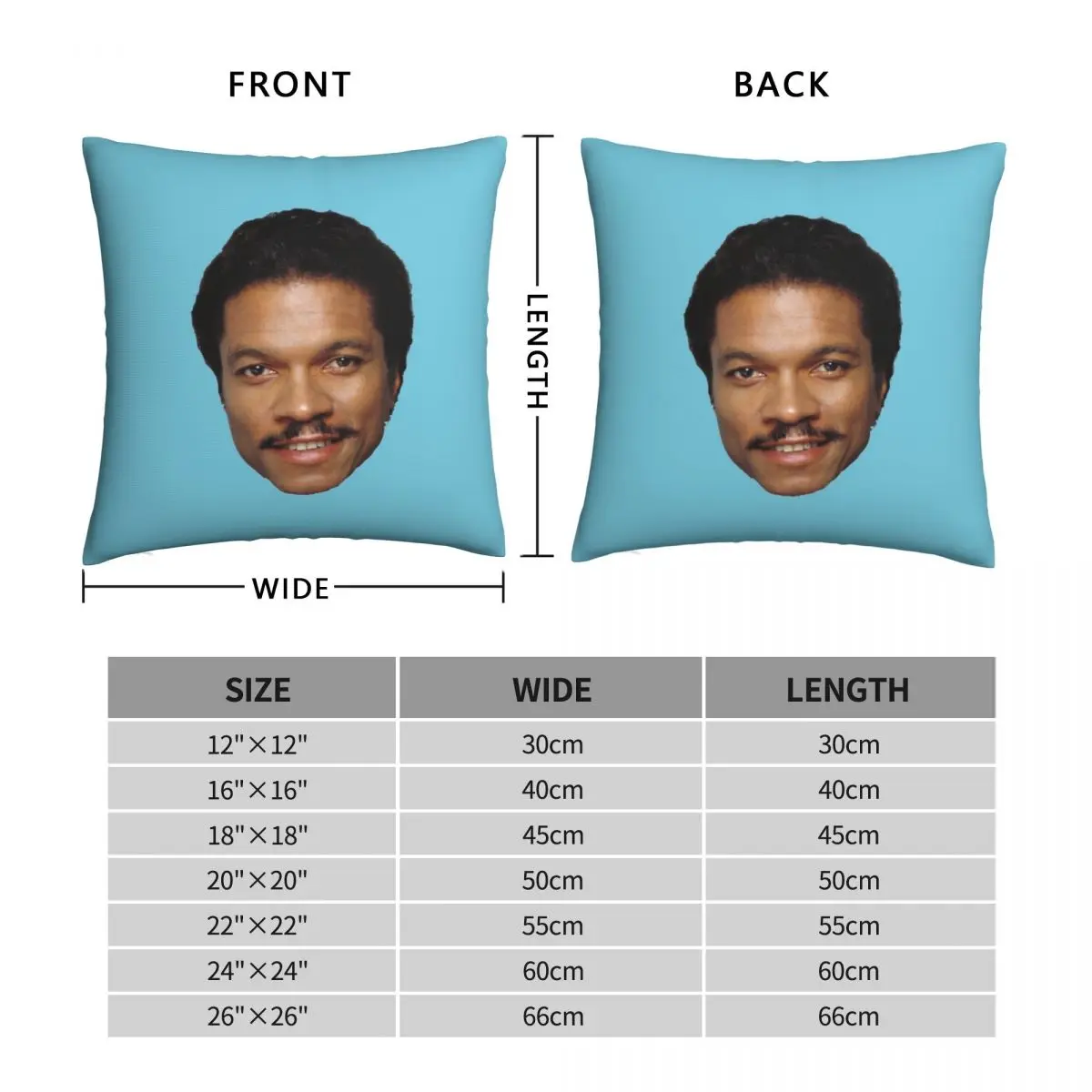 Billy Dee Williams Pillowcase Polyester Linen Velvet Creative Zip Decor Sofa Cushion Cover 45x45