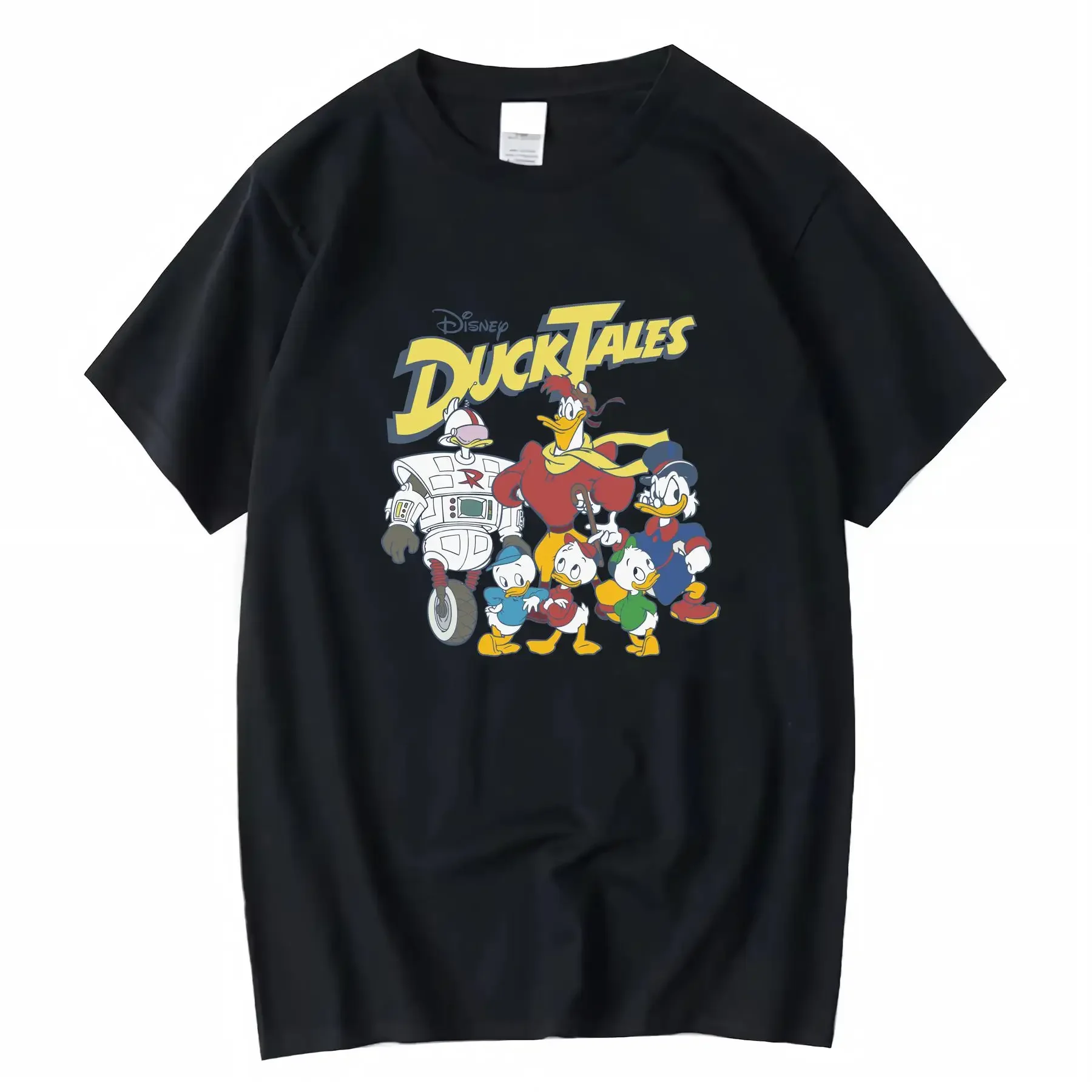 

Disney DuckTales Adventure 100 Cotton Women's T Shirt Retro Design with Donald Duck Friends Illustration Casual Fit vintage