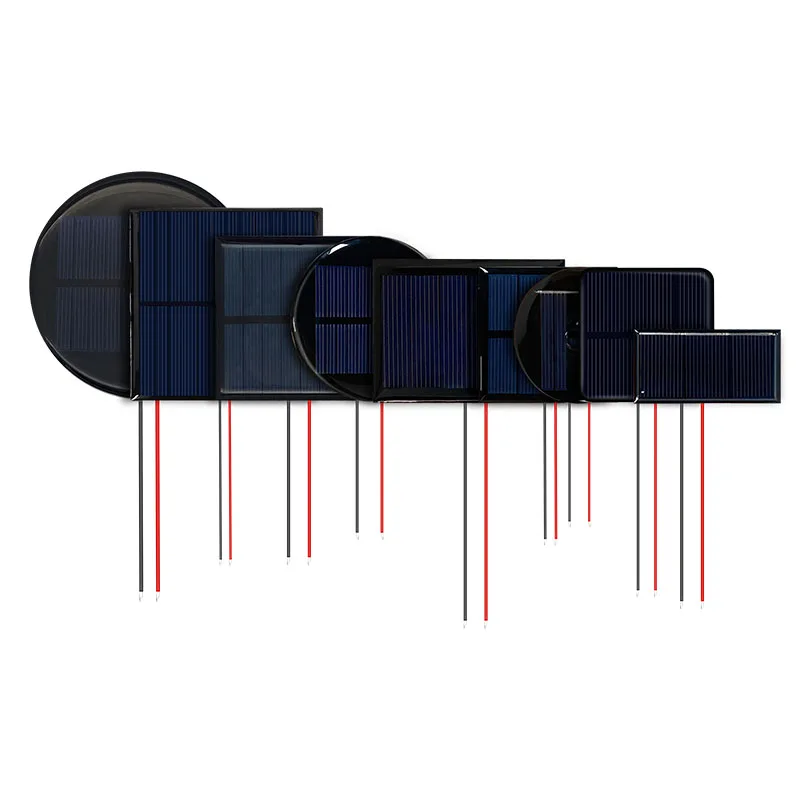 1 قطعة 1.5 فولت 2 فولت 3 فولت 4 فولت 5 فولت 5.5 فولت 6 فولت 50MA 60MA 80MA 100MA 120MA 150MA 160MA مع سلك صغير مستدير/مربع لتقوم بها بنفسك شاحن بالطاقة الشمسية