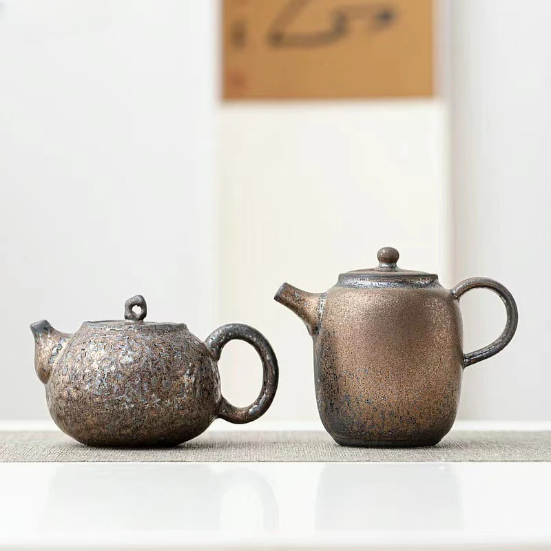 Rust Glazed Ceramic Teapot Kung Fu Teaware Make A Teapot Single Pot Home Tea Making Utensils Tea Art Teapots Tea Making Tools