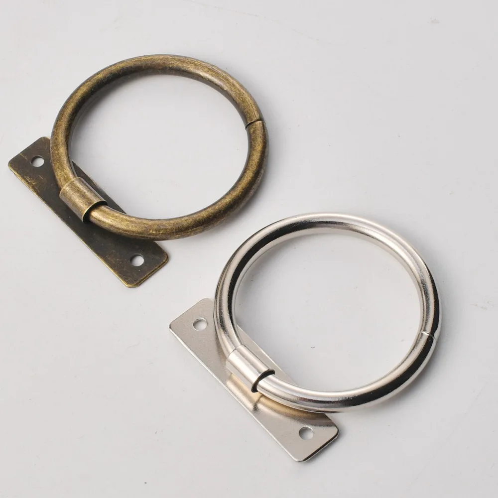 Iron Hardware Ring Pull Handle Double Hole Modern Minimalist Drawer Wardrobe Handles Large Solid Color Cabinet Ring Pull