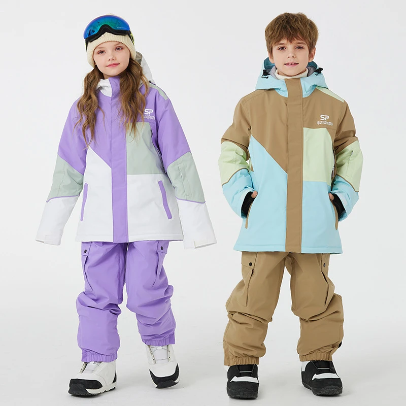 

Winter Children Ski Suit Kids Waterproof Windproof Outdoor Sports Snowboard Clothing Breathable Thermal Snow Wear For Girls Boys