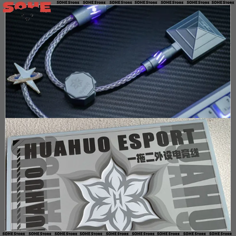

Huahuo Esports Pro 8K 1-to-2 Aviator Cable Magnetic Switch Keyboard Custom Braided Gaming Data Cable with Detachable Connector