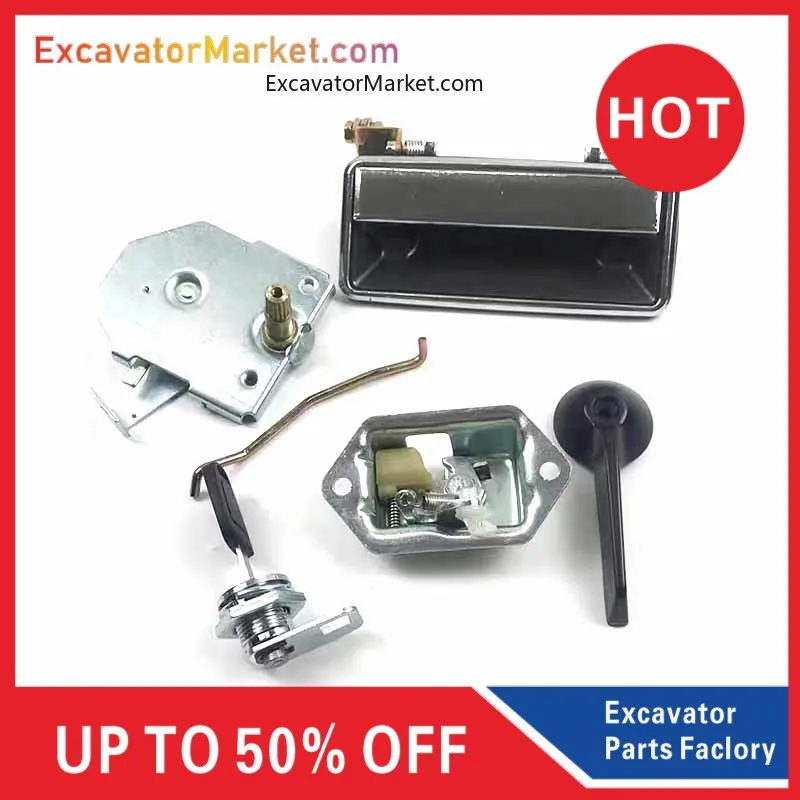 

For Excavator Cab Door Lock Assembly Inner Handle Outer Handle Lock Cylinder Excavator For TAKEUCHI 175/150/160