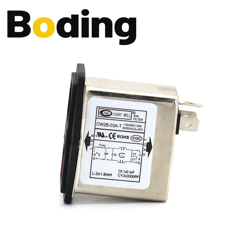 

CANNY WELL Силовой фильтр EMI очищает помехи T Однофазный AC220V CW2B-3A-T CW2B-6A-T CW2B-10A-T