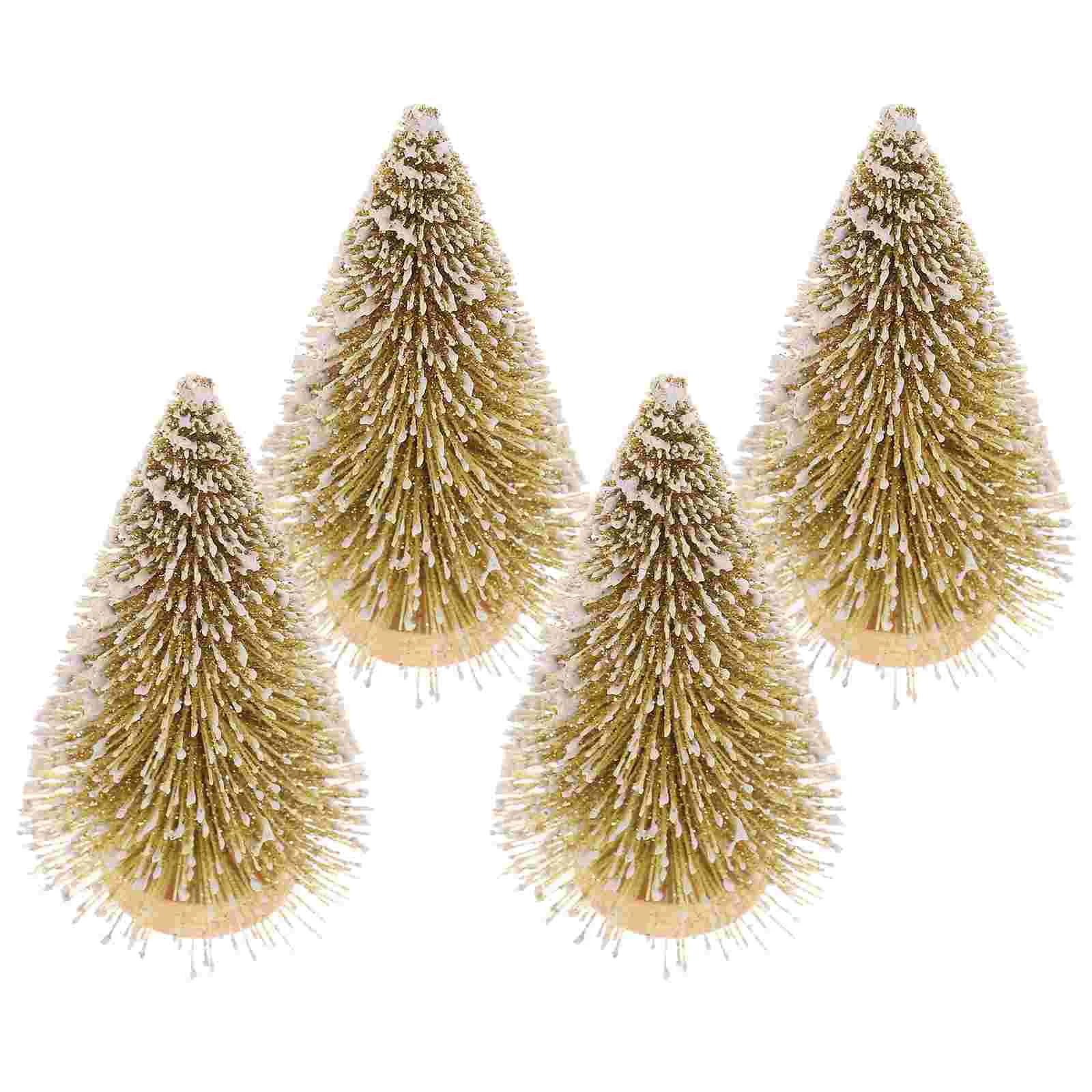 4 Pcs Ornaments Christmas Tree Small Artificial Plants Festival Scene Decor Xmas Decorations Outdoor