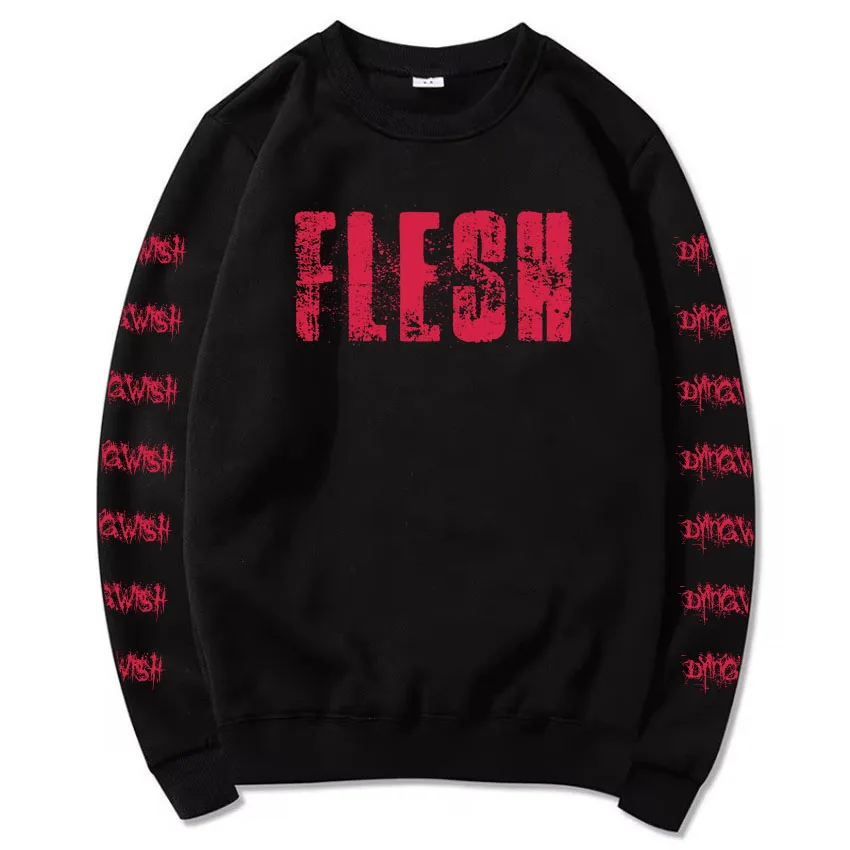 

Dying Wish Flesh LongSleeve Sweatshirt Casual Fleece Autumn Male Pullovers Grunge Graphic Printing Hoodies O-neck Men Women Top