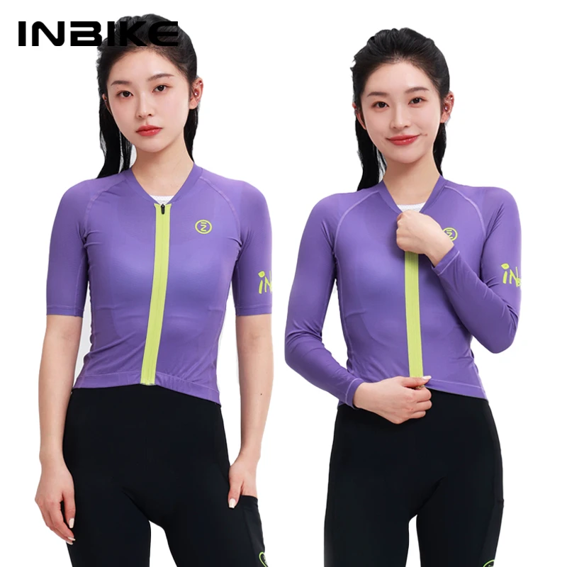 

INBIKE 2525, новый женский велосипедный трикотаж, весна-лето, дышащие велосипедные топы с длинными рукавами для шоссейных гонок, вариант с короткими рукавами