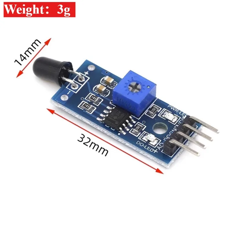 Flammensensormodul 4-polig – Feuererkennung Infrarotempfänger für Arduino/ESP32 Feueralarmsystem
