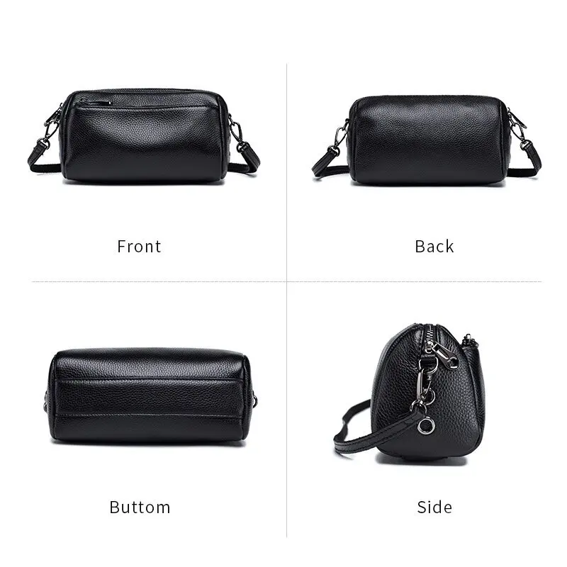 Genuine Leather Shoulder bag for Woman Messenger Bag soft leather Zipper Much Interlayer Satchel