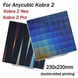 Build Plate For Anycubic Kobra 2,Kobra 2 Pro/Neo, Artillery Genius Pro Spring Steel Sheet 230×230mm Double Sided PET PEO PEI Bed