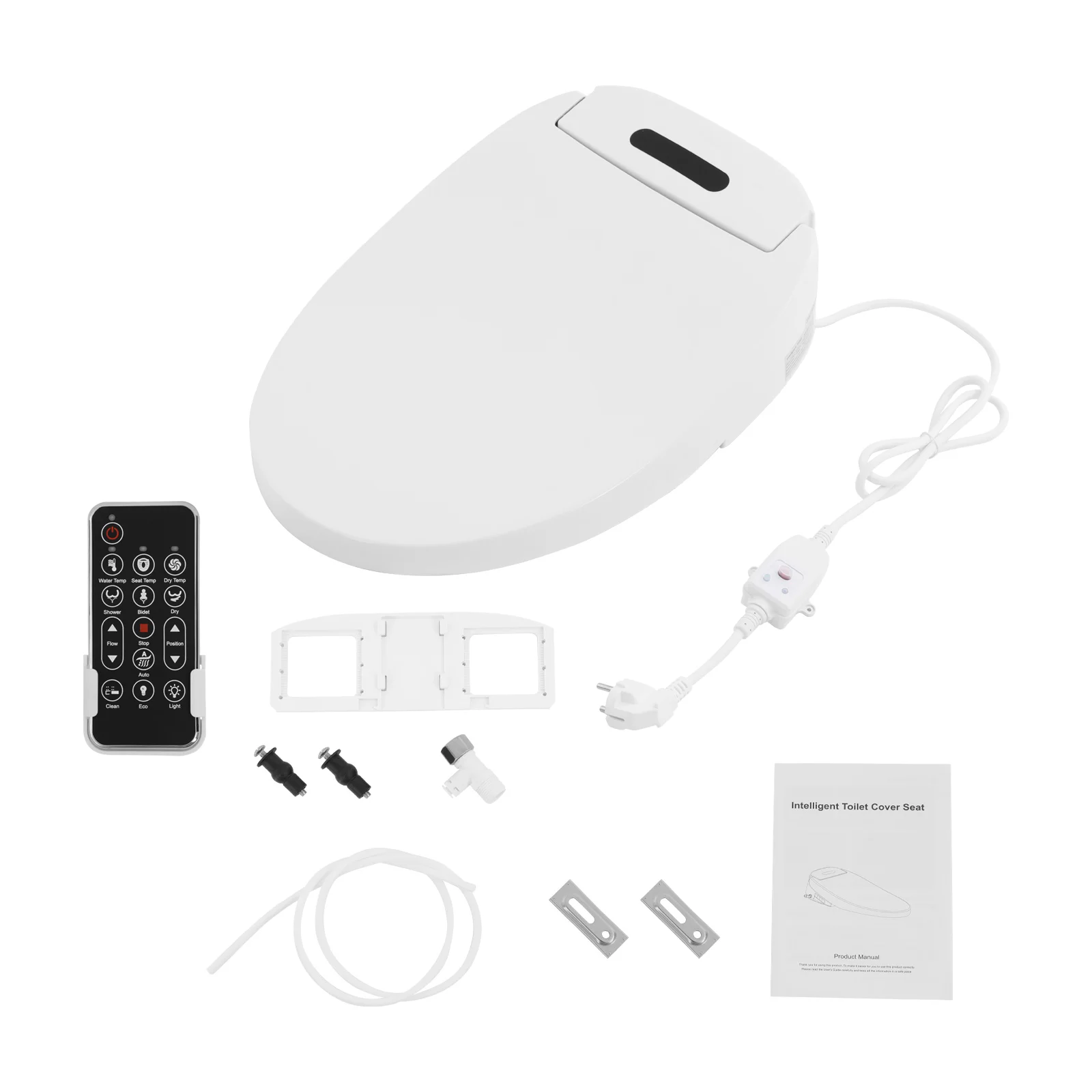 Intelligente elektrische bidetoiletbril met afstandsbediening, 4 temperatuurinstellingen (93.2-104 ° F)&Zelfreinigend mondstuk Smart Seat