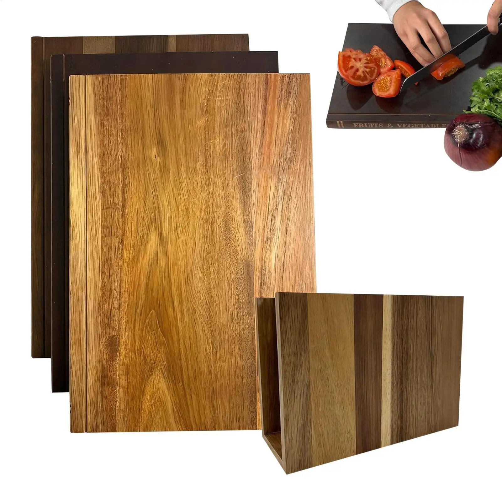 

Cutting Boards for Kitchen 3 Pcs Book Shaped Thickened Chopping Boards for Kitchen for Cutting Meat Fruit Vegetables Cheese Home