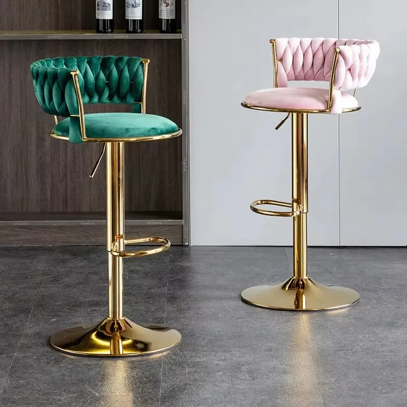 Height Adjustable Modern Bar Chair Swivel Bar Stool