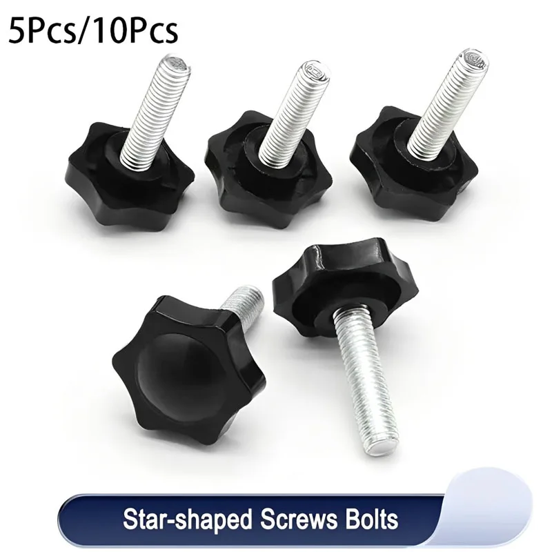 5/10pcs M4 M5 M6 M8 M10 M12 Star Shape Thread Clamping Handle Bolt Bakelite Hand Knob Plastic shape bolt Tightening Screw