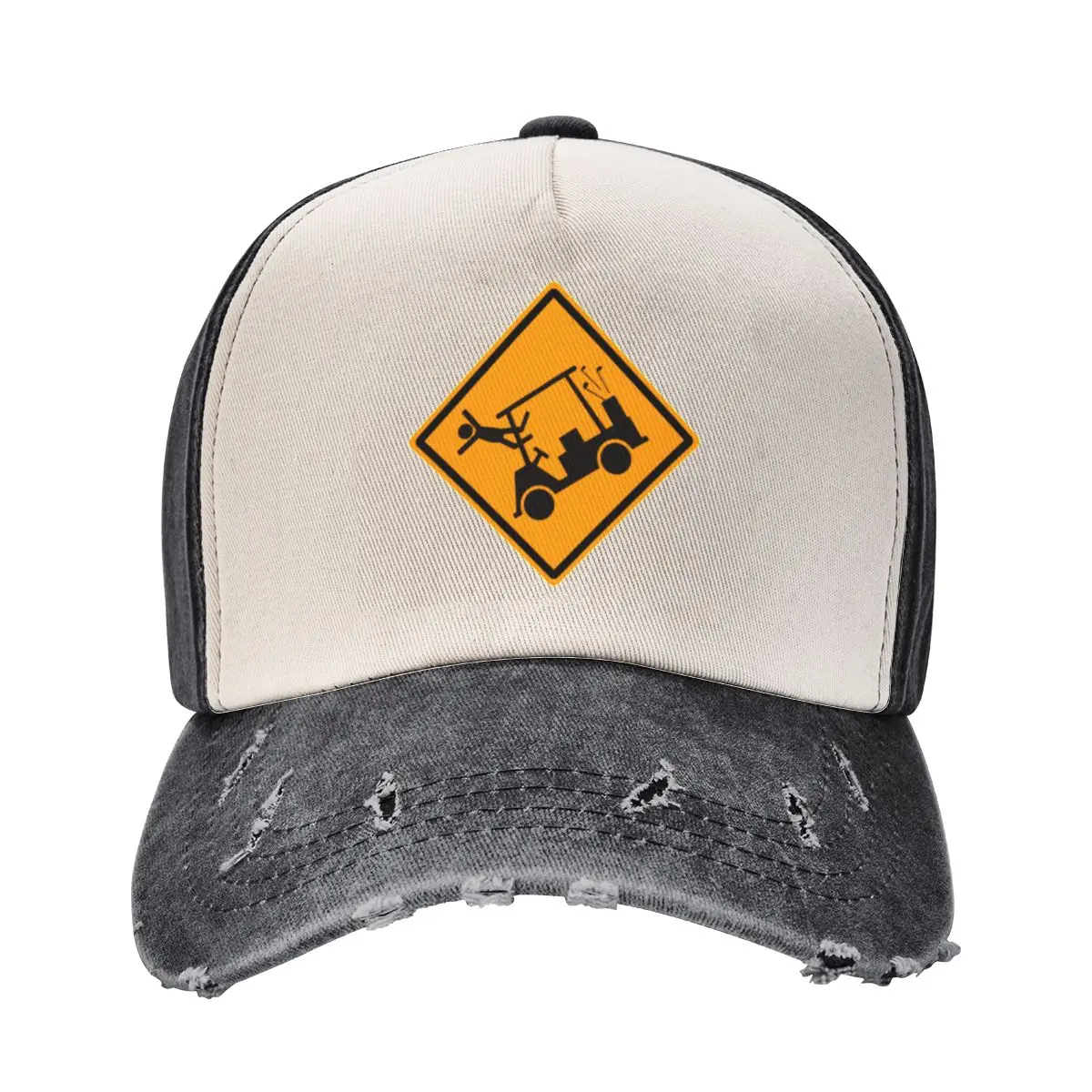 Golf Cart Crashing Warning Sign Baseball Cap Gentleman Hat sun hat custom Hat Cosplay Caps For Men Women's