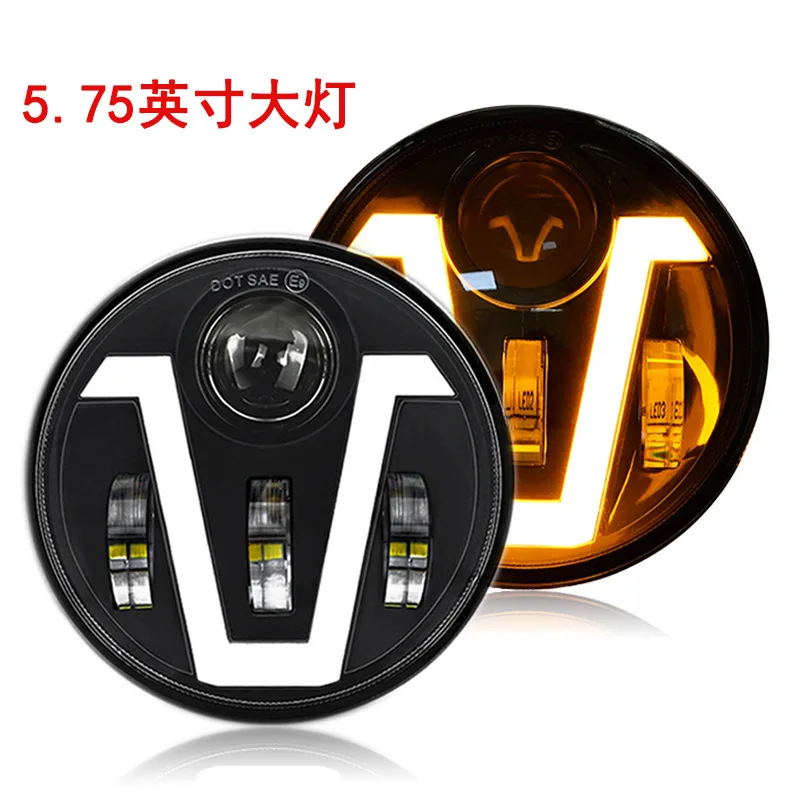 5.75-inch 80W Harley Wrangler LED headlights, off-road vehicles, motorcycles, daytime running lights, integrated high and low