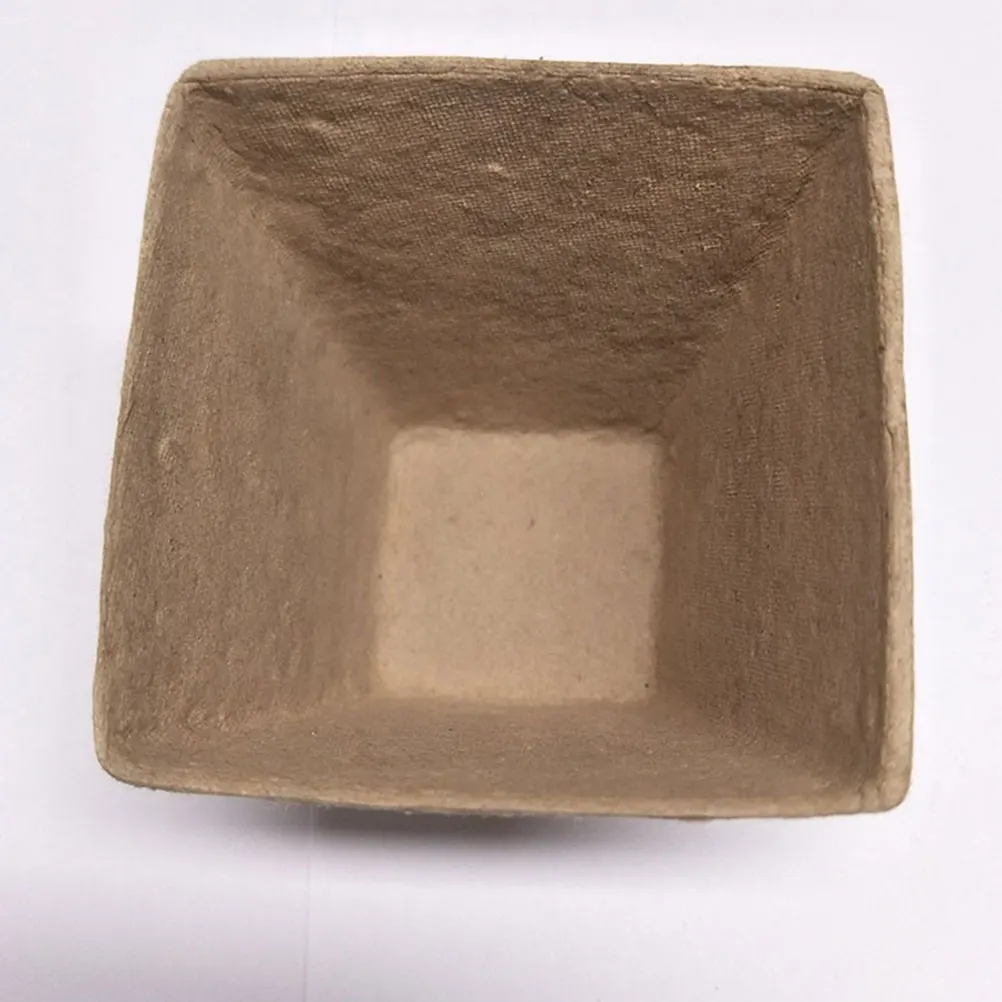 

100 pcs Biodegradable Nursery Cups Paper Pulp Organic Seedling Pots Environmentally Friendly Gardenkit (Light Brown)