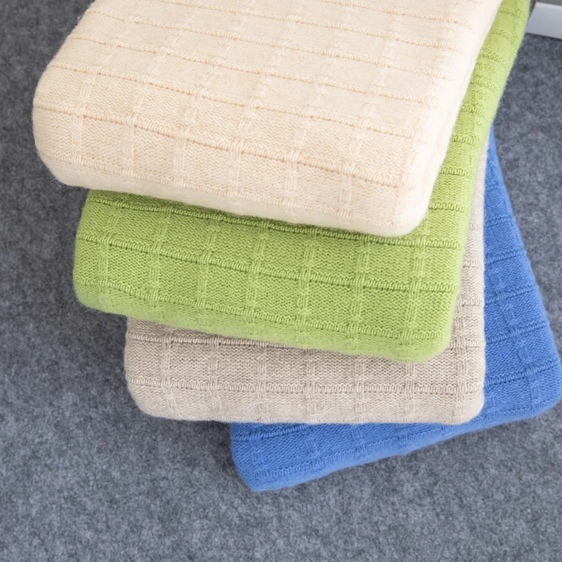 メンズ 100% メリノウールセーター O ネックスクエアジャカードプルオーバー秋冬スマートカジュアル長袖ジャンパーカシミア厚いトップ