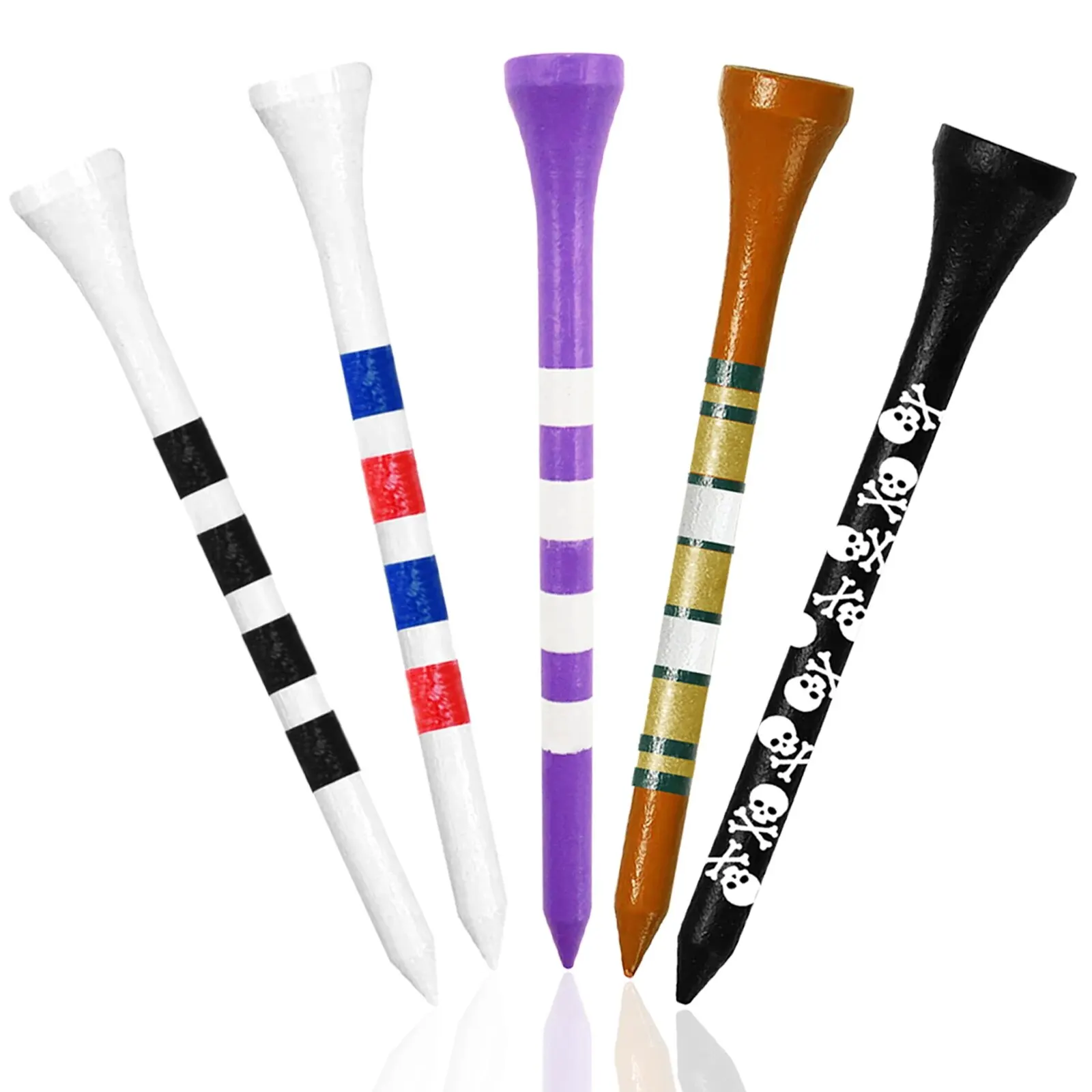 Golf Tees Wood 83mm 70mm Bamboo Tee Value 50/100 Pcs,Durable Colored Wooden Tee 70mm 83mm Used for Practice Mat Driving Range