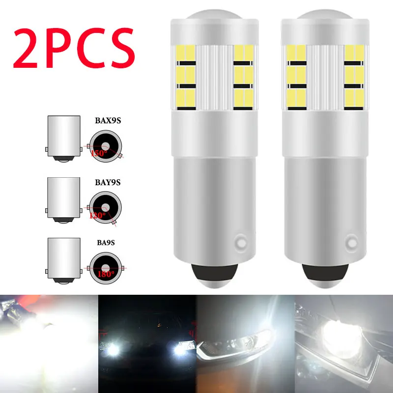 2 Stuks Ba 9S Led Bax 9S H 6W T 4W Bay 9S H 21W Lamp Auto Achteruitrijlichten Parking Nummerplaat Interieur Dome Lampen Super Heldere 12V