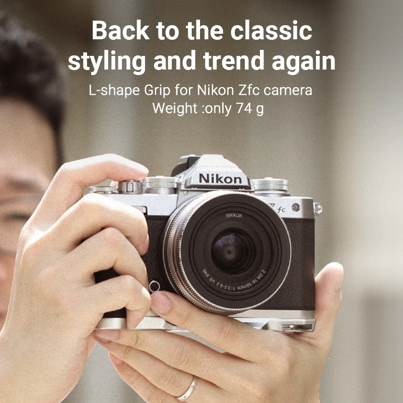 كاميرا صغيرة الحجم شكل L هيكل قفصي الشكل للكاميرا قبضة تلاعب لنيكون Z FC كاميرا 1/4 الخيوط ثقب مقبض جانبي كاميرا الكتف حزام الملحقات 3480