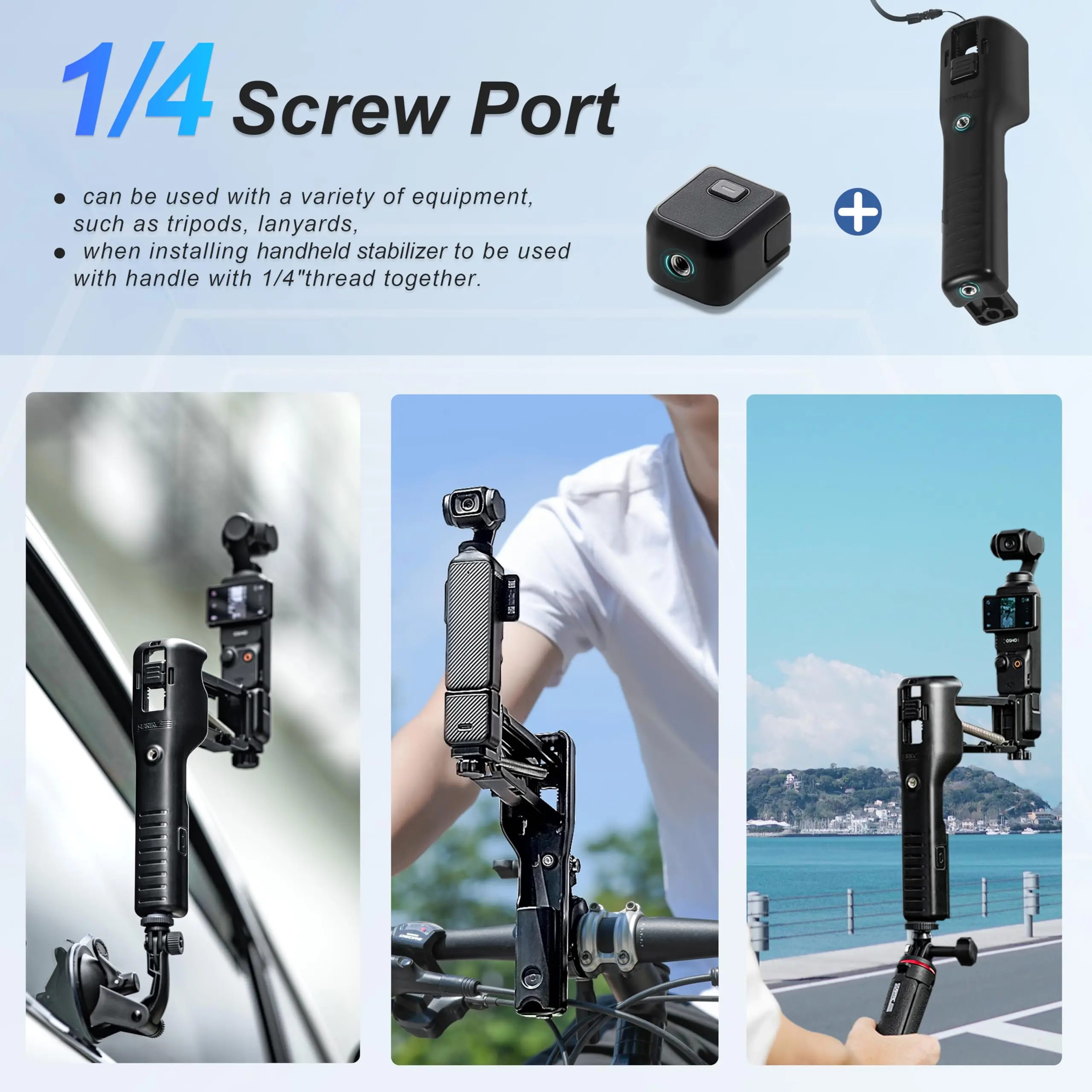 For OSMO Pocket 3 Handheld Stabilizer, Mini Z-Axis Anti-Shake Handle Grip Holder Storage Protective Case for Camera Vlog Live