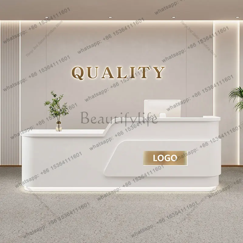 Best Sellers Nordic Creative Reception Desk Cream Style Clothing Store Nail Salon Checkout Counter Barber Shop Company Office Fu