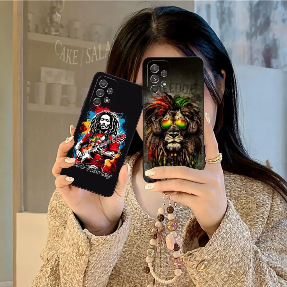 Чехол для телефона Samsung Galaxy M55 54 42 35 34 33 32 23 22 15 14 13 12 F55 5G с изображением Боба Марли в стиле регги мягкий из ТПУ ударопрочный
