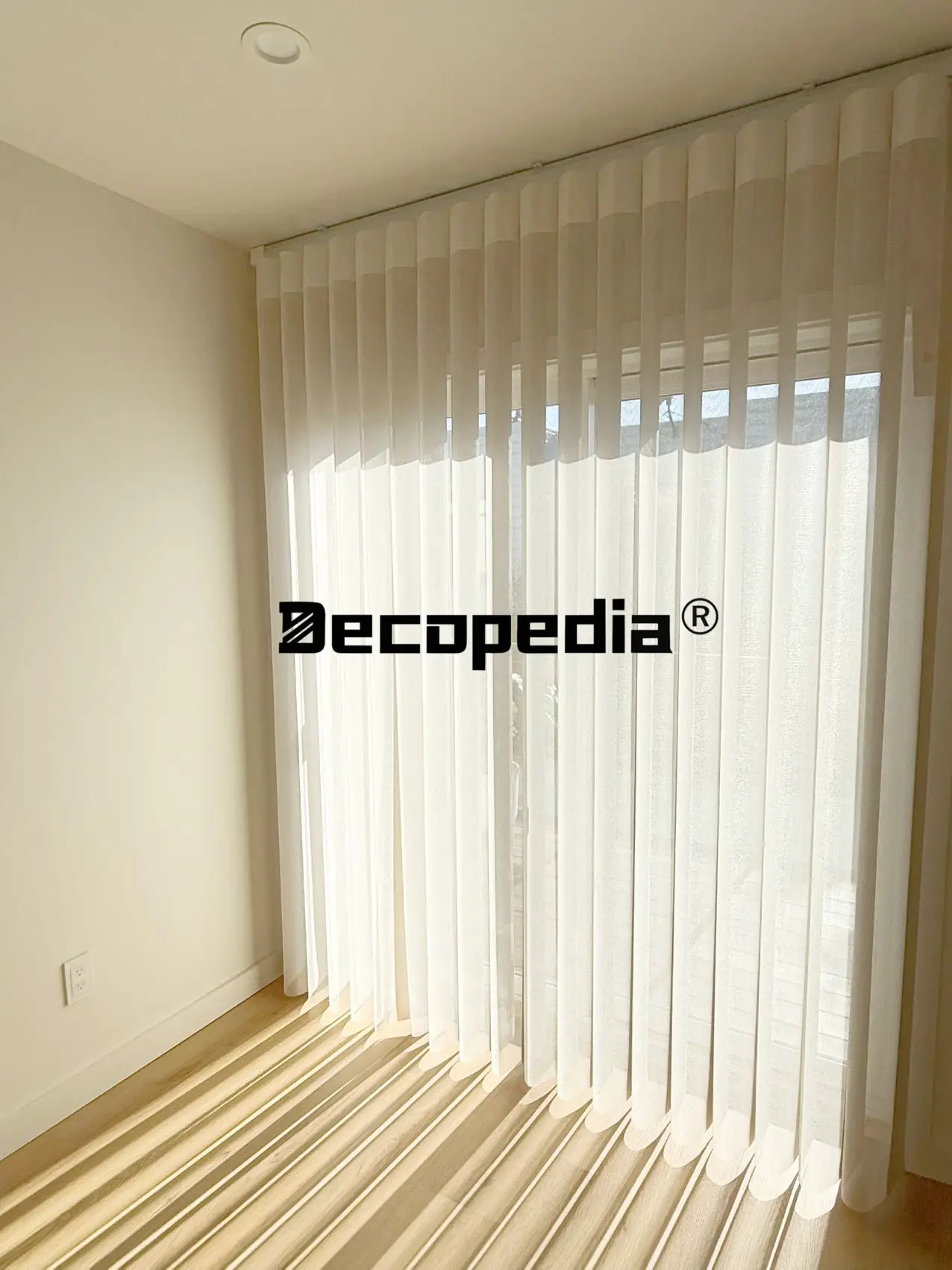 Decopedia Sheer Vertical Blinds Sheer Fabric Motorized Dream Curtains Blinds for Sliding Doors French Windows Living Room