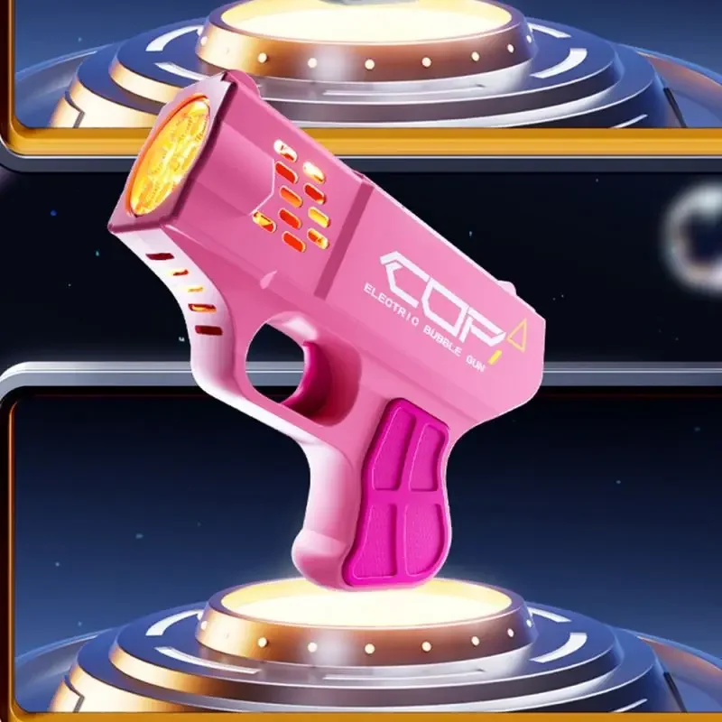 เครื่องทำฟองสบู่แบบมือถือ ชาร์จด้วย USB สำหรับเด็ก ของเล่นปืนฟองสบู่รุ่นใหม่