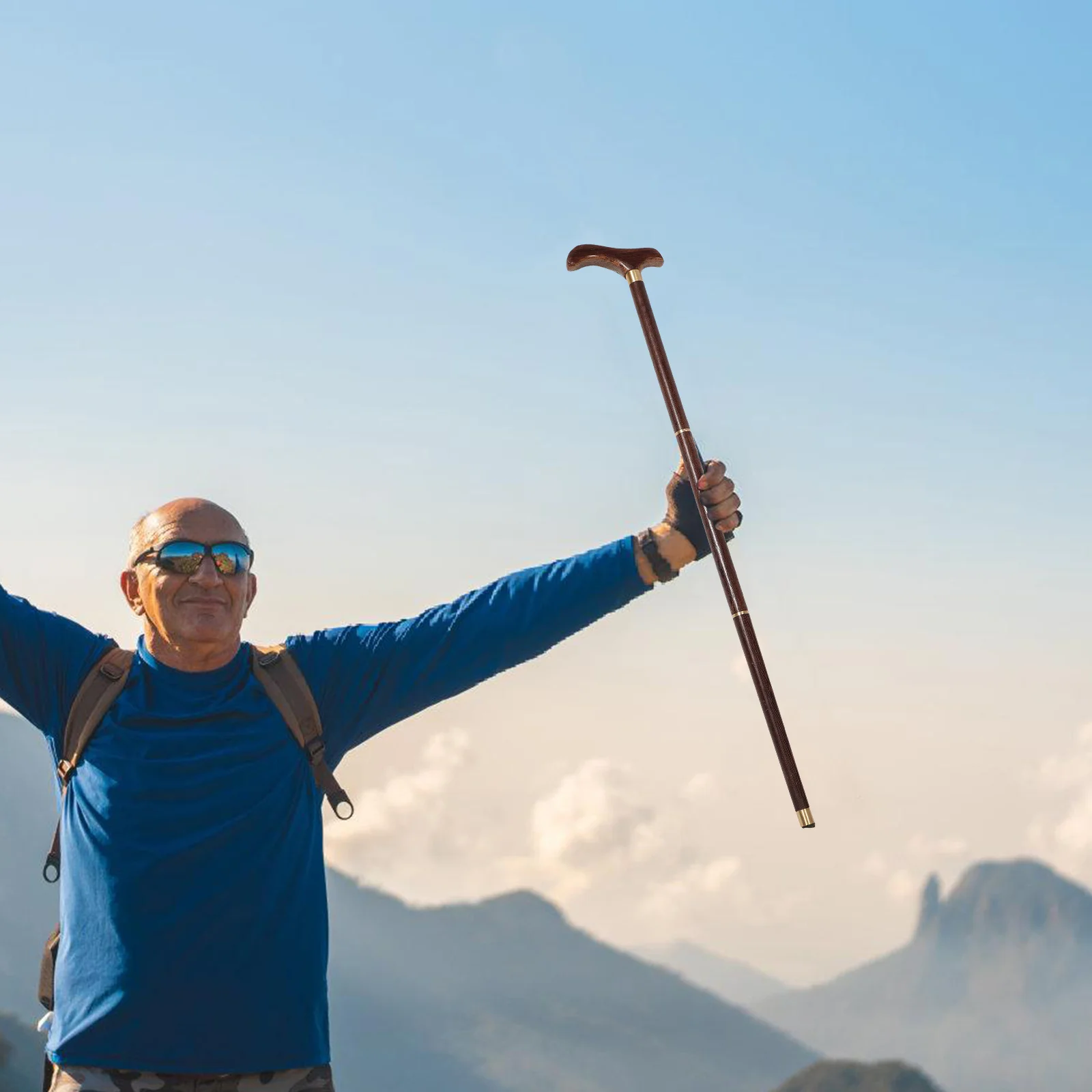 

Chicken Wing Wood Adjustable Walking Cane Elderly Detachable Hiking Mountaineering Trekking Pole Non-Slip Portable Stick