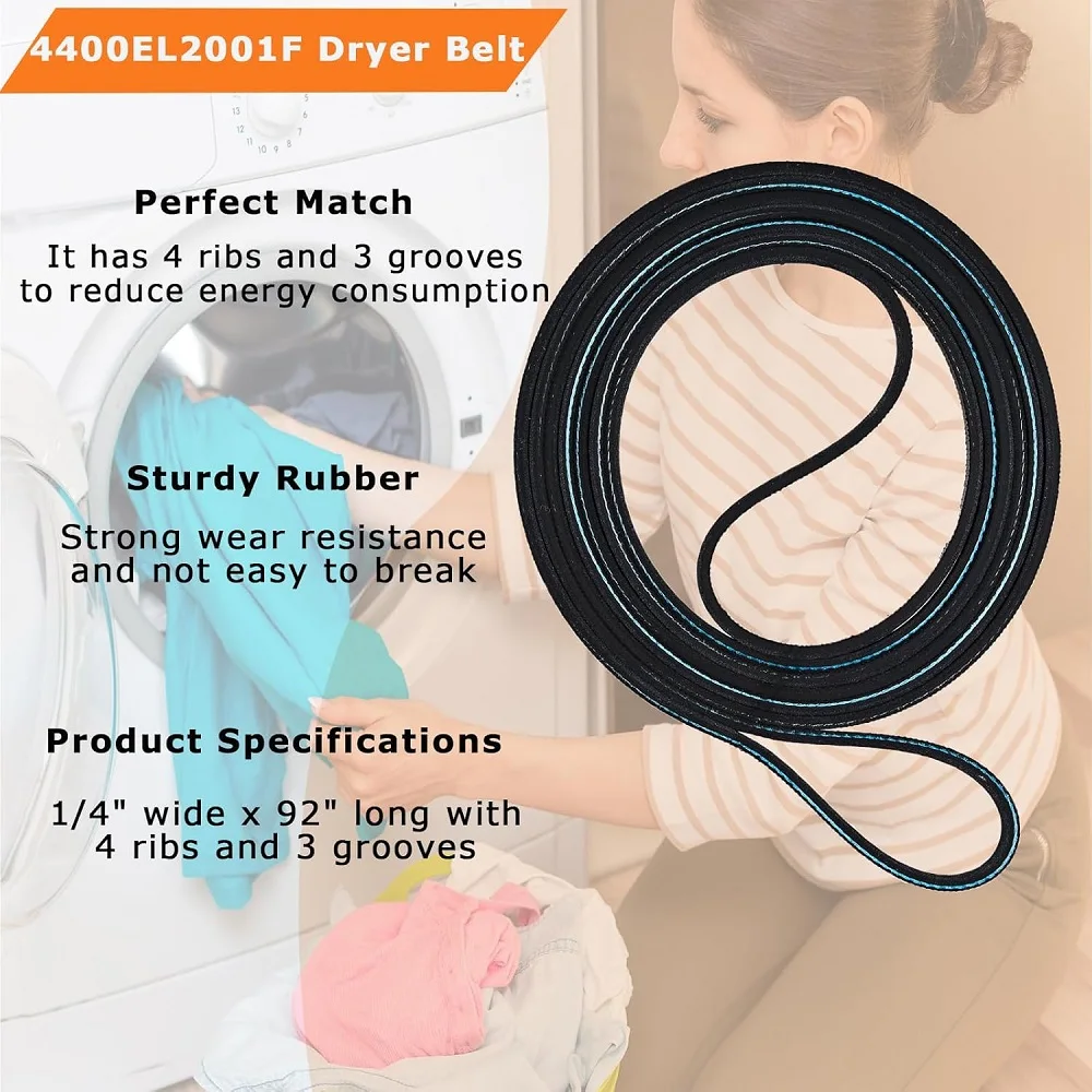 حزام طبلة مجفف 4400EL2001A متوافق مع مجفف Kenmore GE LG 4400EL2001C 4400EL2001E 4400EL2001F AP5972814 PS11705916