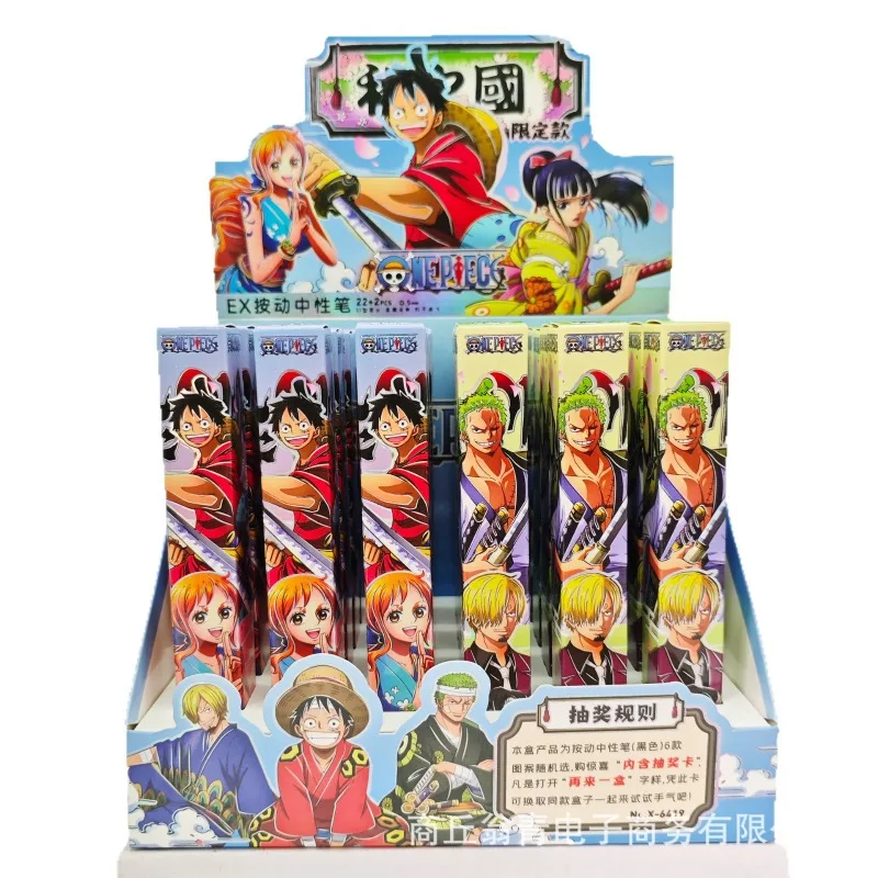 24PCS New Anime One Piece Series 0.5mm Gel Pen Cartoon Creativity Printing Click Pen Stationery Supplies Birthday Gift view 5