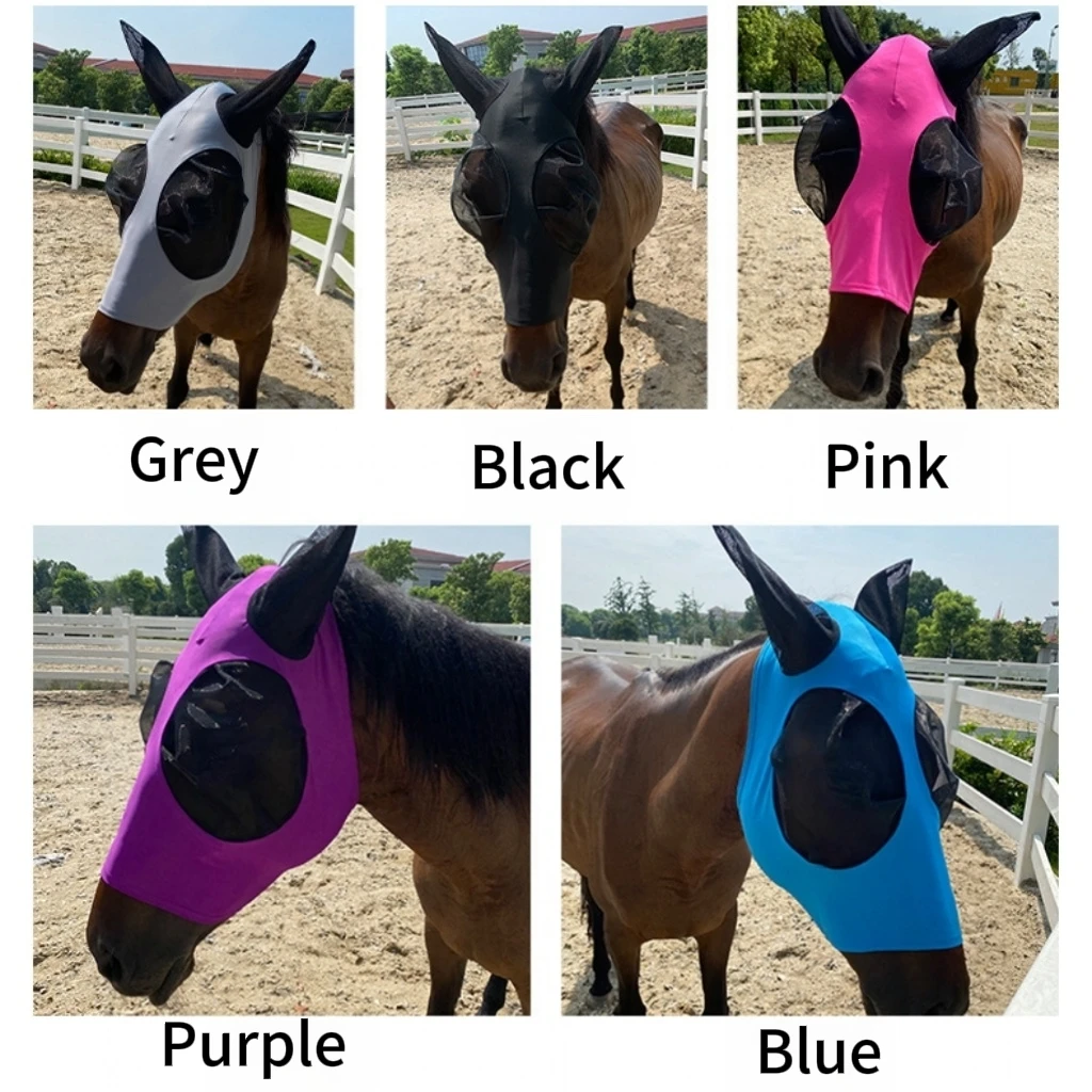 New Variety of Options Breathable Horse Mask Equestrian Supplies Mosquito-proof Fly-proof Horse Head Horse Mask